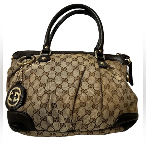 Gucci Guccisima Beige and Brown GG Satchel - Picture 1 of 14